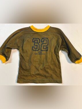 NEW LEGENDS 2T ✨ Kids Yellow Mesh Sports Tee with '32' Graphic